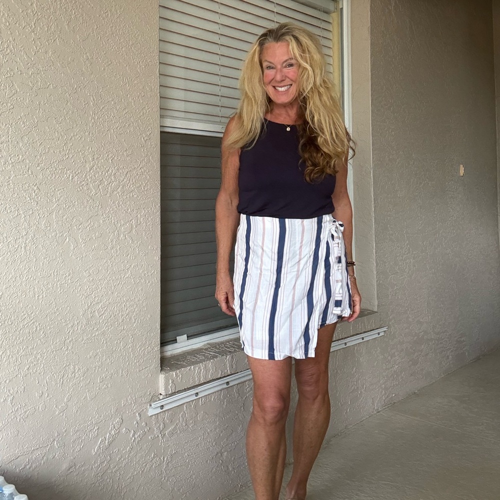 Striped Blue and White Mini Skirt
